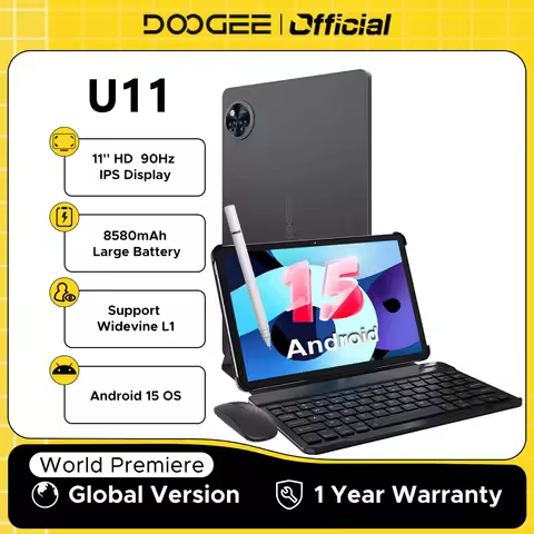 DOOGEE U11 Android 15 Tablet 11" Ultra-clear 90Hz Display 16GB(4+12) 128GB 8580mAh Battery Unisoc T6