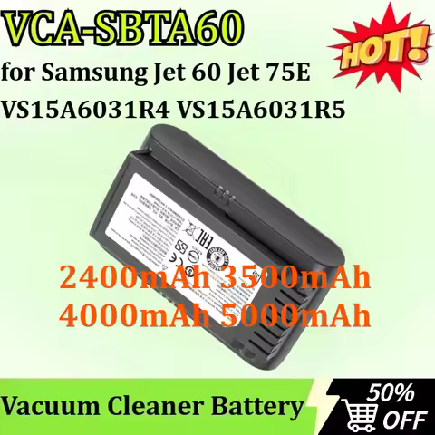 New 2400mAh-5000mAh VCA-SBTA60 Vacuum Cleaner Battery for Samsung Jet 60 Jet 75E VS15A6031R5 VS15A60