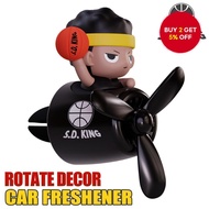 Cool fun basketball rotate propeller car perfume solid air freshener for aircon vent clip plane frag