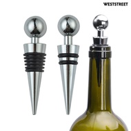 Weststreet 3Pcs Conical Wine Stopper Leak-proof Reusable Red Wine Beer Champagne Bottle Sealer Saver Food Grade Alloy Plastic Cork Kitchen Supplies