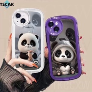 Hoodie Milk tea panda Phone Case For Xiaomi 14 13 13T 12 12T 11T Pro Clear Case Airbag Shockproof