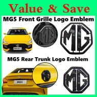 MG5 Glossy Black Front Grille Rear Trunk Emblem Logo Cover Car Exterior Accessories Mg5