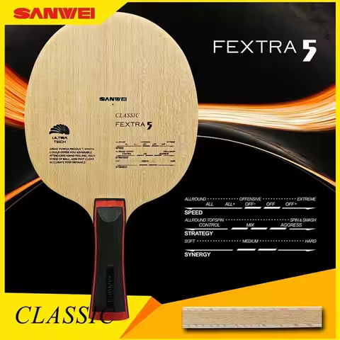 Original SANWEI FEXTRA 5 Table Tennis Blade 5 Ply Wood All-around Ultra Tech SANWEI Ping Pong Racket