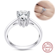 Luxury 2 Carat Moissanite 100 925 Sterling Silver Women's Engagement Wedding Diamond Ring High Jewelry Wholesale