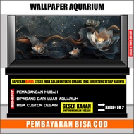 Jumbo size 3d rear aquarium background wallpaper sticker large/ with hd image, flower theme FR2