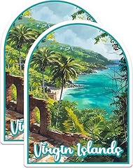 (2 Pack) Virgin Islands National Park Bumper Sticker - US National Park - Choose from 63 Parks - 5" 