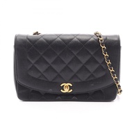 【二手】香奈兒 (Chanel) CHANEL 絎縫 Diana 翻蓋單肩背包 A01165 黑色魚子醬紋小牛皮（粒面小牛皮）絎縫 Diana 鏈條肩背包