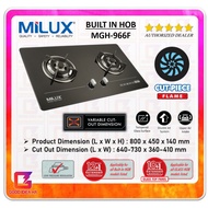 Milux Adjustable Cut Out Size Built In Glass Hob MGH-966F [ 4.2kW (Left) x 4.2kW (Right) ] Flexi Hob