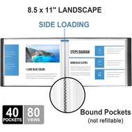 8.5x14 Legal Sheet Protectors 8.5 x 14 Landscape Binder with Sleeves- 40 Pocket Presentation Book Le