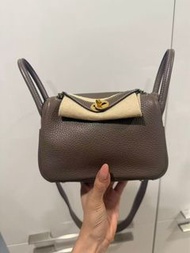 Hermes mini Lindy 大象灰金扣 Y