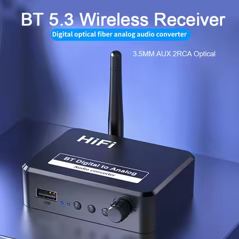 Digital to Analog Audio DAC Converter Adapter Digital SPDIF Optical Toslink to 3.5mm 3.5 AUX Jack RC