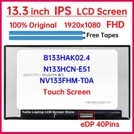 13.3" Laptop LCD Touch Screen NV133FHM-T0A B133HAK02.4 N133HCN-E51 For HP EliteBook 830 G7 G8 Displa
