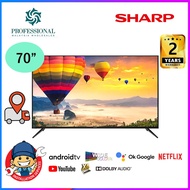 【LOWEST PRICE】Sharp 70 Inch 4K UHD AQUOS Android TV 4TC70DK1X | Google Playstore | Google Assistant | Netflix | Youtube