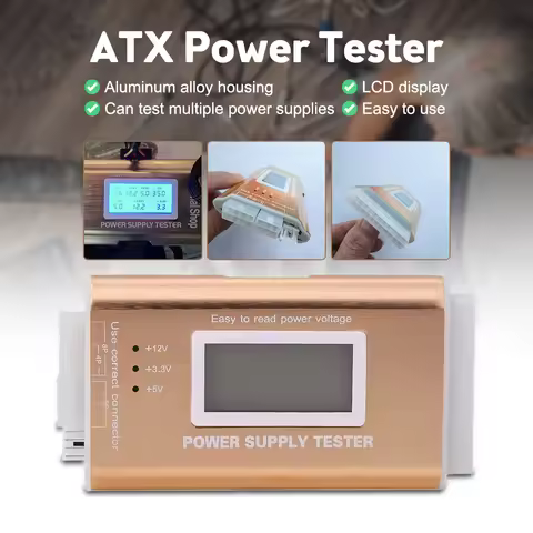 ATX Power Supply Tester LCD Digital Display PC Power Supply Tester ATX, BTX, ITX Power Supply Testin