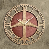 Wooden Wall Clock Boeing757-200Commercial Airplane-Shaped Wall Clock for Passenger Transport, Home D