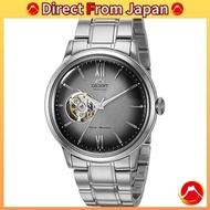 Orient Men's "Helios" Stainless Steel Japanese Automatic/Hand-wound Open Heart Display, Gray, Modern