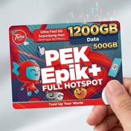 Tune Talk 5G High Speed Sim Card - 1200GB, 500GB Unlimited Data, Self Registration, 5G Network