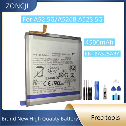 New Battery EB- BA525ABY 4500mAh For A52 5G/A526B A52S 5G Mobile Phone Battery + Free Tools