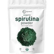 (qdzyws) Micro Ingredients Organic Spirulina Powder 1lb | Blue-Green Algae Rich in Vegan Protein Vit