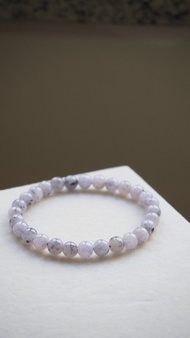 寶淇 - 粉紫底烏雞手珠 - 天然A貨翡翠