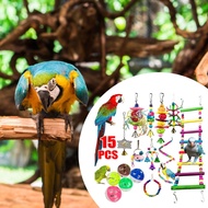 YU Bird Cage Toy Parakeet Ladder Birds Swing Bird Toy Accessories Parrot Toy Kit Chewing Bird Toy Pa