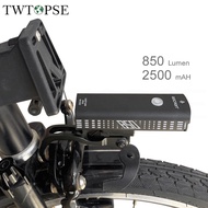 TWTOPSE 550 850 Lumen Bike Light With Holder For Brompton Folding Bicycle Head Front Lamp USB Light