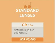 Lensa Kacamata Minus Plus Silinder - Anti Radiasi - CR 39