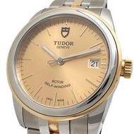 二手TUDOR舵 55003 Glamour Date 腕錶，不鏽鋼/黃金材質，自動上鍊機芯，序號 I（2003 年），香檳色錶盤，銀金組合錶帶，男士腕錶。