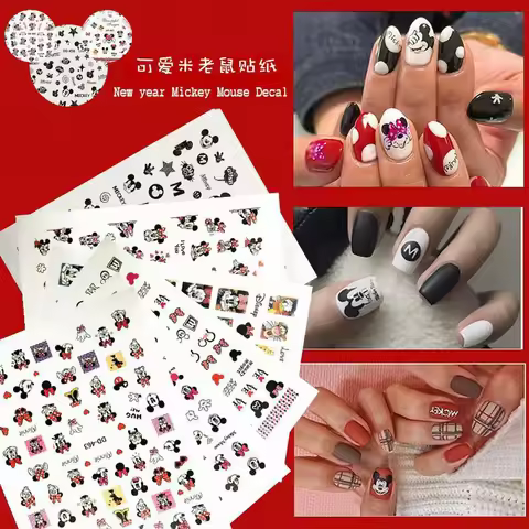 Disney Cartoon Sticker, Disney Princess Mickey Mouse Stitch Anime Nail Sticker, Handmade DIY Disney 