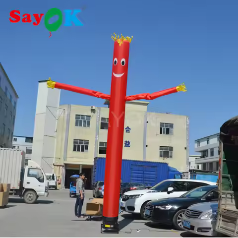 5m(16.4ft) Inflatable Advertising Air Puppet Wacky Waving Arm Flailing Tube Man Air Dancer With Blow