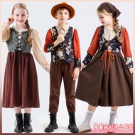 Halloween Children's Day Medieval Retro Court Knight Dress cos Boys Girls Drama Denmark Performance 