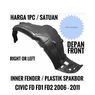 Inner Liner Liner Fender Plastic Mudguard Civic FD FD1 FD2 2006 - 2011