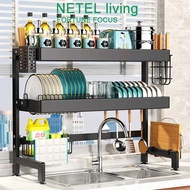 ♂【NEW】NETEL Kitchen Organizer Dish Drainer Rack Sink Dish Drain Rack Drying rack☸