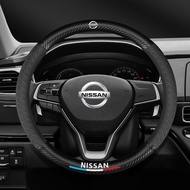 Nissan Carbon Fiber Leather Steering Cover Penutup Stereng No Smell Almera Xtrail Navara Teana Nissan Almera Sentra Serena Grand Livina Terra Navara Teana Xtrail Sylphy Accessories