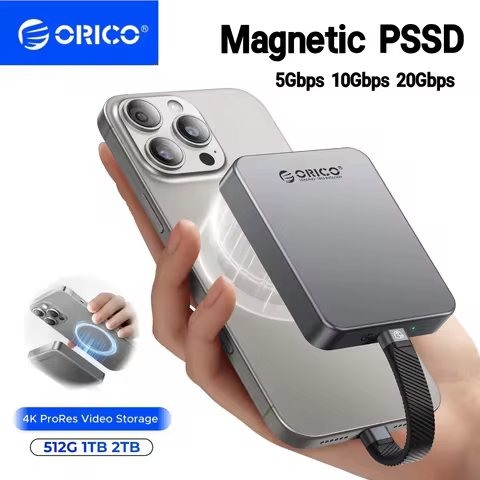 ORICO Magnetic PSSD 1T 2T 4T External SSD for iPhone 16 15 Pro/Max Record/ Store SSD Up to 2000MB/s 
