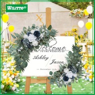 2 Pcs Artificial Flowers Swag Faux Flowers Rose Swag Floral Garland for Ceremonies Sign Backdrop Wed