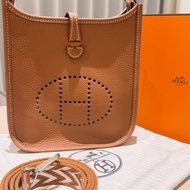 Hermès Evelyne 16 TPM 金棕色｜Cavale帆布肩帶｜全新未使用