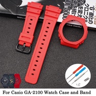 Resin Watch Case and Band for G-shock GA-2100 GA-2110 Wristband Rubber Bracelet Strap and Bezel for ga 2100 ga 2110