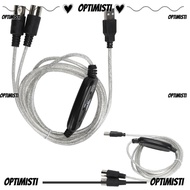 OPTIMISTI8E MIDI Cable, 2 Meters 5 Pin MIDI to USB Cord, Input Output Indicator No Driver Needed Plu