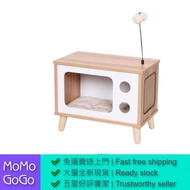 電視機貓爬架木製貓架貓窩一體貓別墅可拆洗貓抓板 TV cat climbing frame wooden cat frame cat litter one cat villa removable an