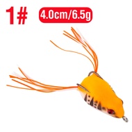 1Pcs 4cm/6.5g Mini Soft Frog Topwater 3D Eyes Frog Casting Lure Snakehead Soft Plastic Artificial Fl