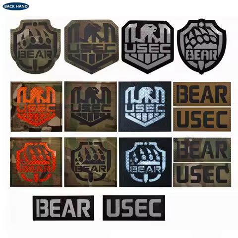 IR Russia Escape From Tarkov USEC BEAR Embroidered Patch Russian Game Infrared Reflective/PVC Patch