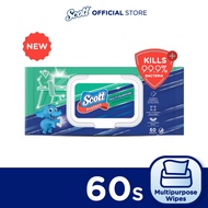 Scott Protect Antibacterial Wet Wipes Multipurpose Disinfecting Wet Tissue Wipes 60s