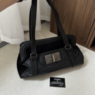 CHANEL 香奈兒 2.55 黑色 小牛皮 × 燈芯絨 肩背包