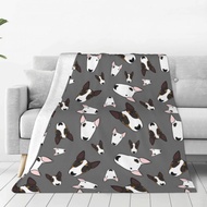 [JUKI] Bull Terrier Weiche Haltare Decken Haustier Grau Camping Betwäsche Wirft ฤดูหนาวออกแบบสไตล์หร