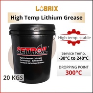 LUBRIX Setroil High Temperature Grease 20 KGS Grease Hi Temp Grease Bearing Grease Minyak Grease Gri