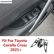 LHD Armrest Glass Window Lift Switch Panel Decoration Cover Trim For Toyota Corolla Cross 2021 - 2023 Accessories Interi
