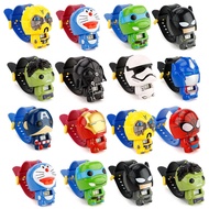 New Kids Watches Electronic Toy The Avengers Spider Man Hulk Iron Man Action Figures Children Students Watch