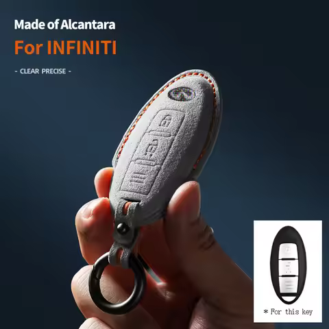 Alcantara Suede Car Key Case Cover Key Caver For Infiniti Q50 Q60 Q70 QX50 QX60 QX70 G25 EX FX JX35
