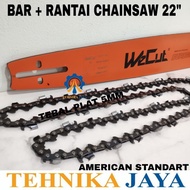 READY STOCK Bar Chainsaw WECUT 22" + Rantai Chainsaw 22" Plat Baja